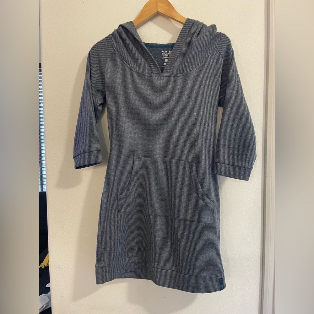 Blue Striped Long Hoodie